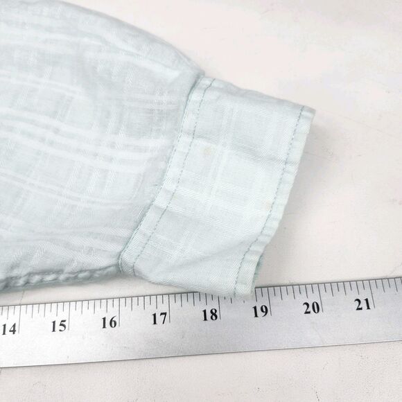 Caribbean Linen Blend Button Up Shirt Mens 3XB Mint Green Keep Cool Coastal - Picture 10 of 11